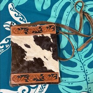 American Darling Brown and White Cowhide Crossbody Bag